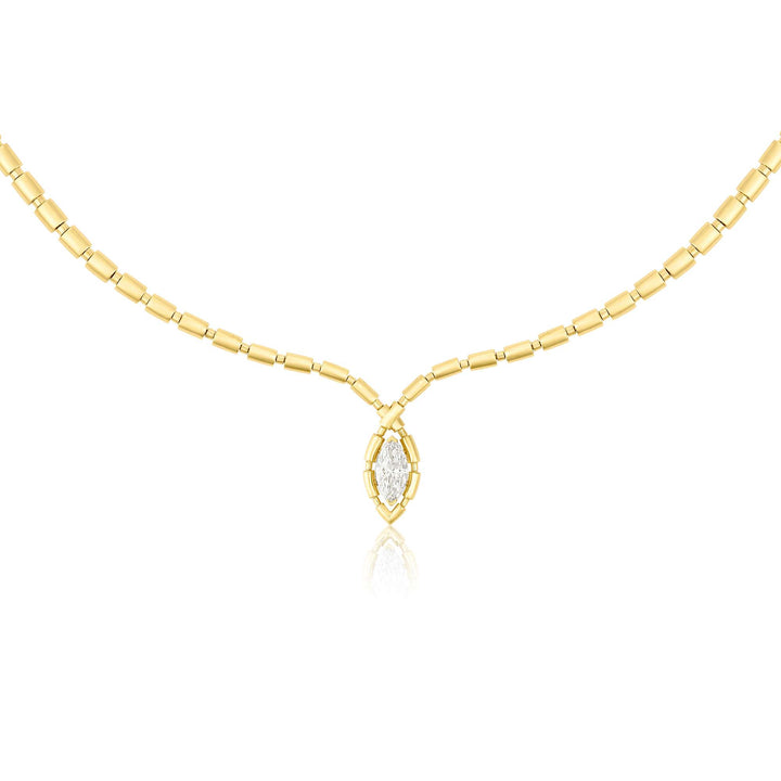 URAEUS FLOW NECKLACE - YELLOW GOLD - Noora Shawqi - Diamond Jewellery - The Nile