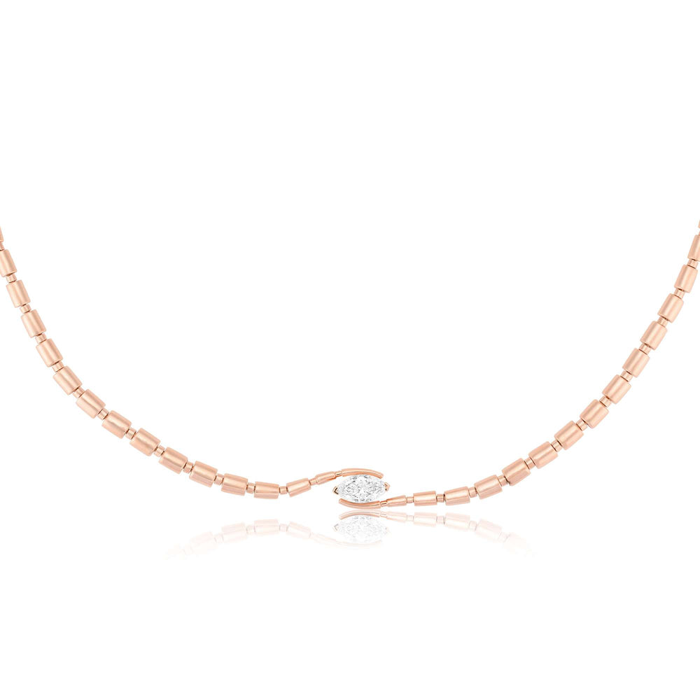 URAEUS NECKLACE - ROSE GOLD - Noora Shawqi - Diamond Jewellery - The Nile