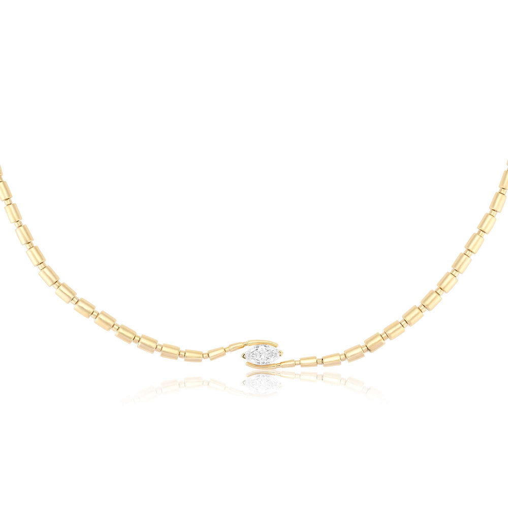 URAEUS NECKLACE - YELLOW GOLD - Noora Shawqi - Diamond Jewellery - The Nile