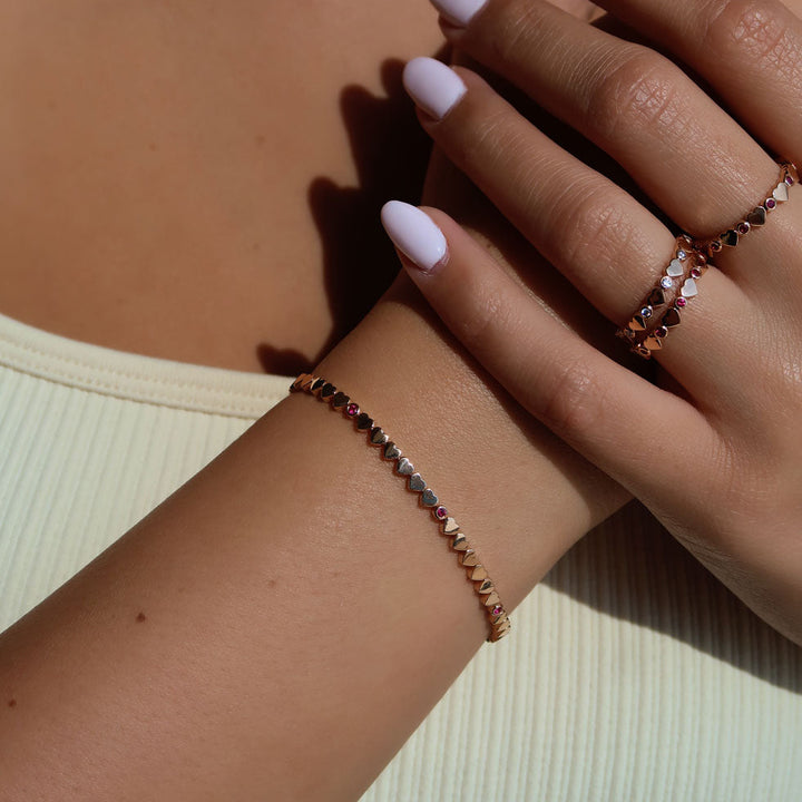 LIT BRACELET - RUBY - ROSE GOLD