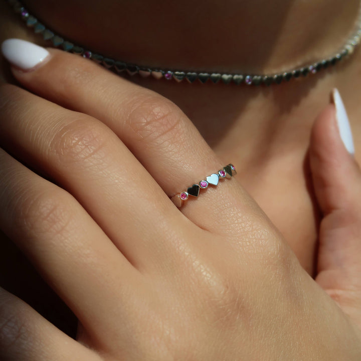 LIT RING - PINK SAPPHIRE - WHITE GOLD