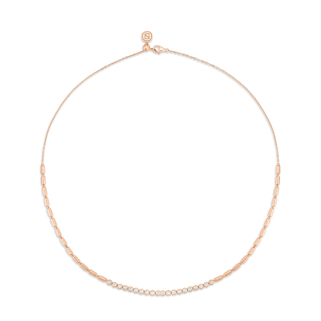 ITERU LINE NECKLACE - ROSE GOLD - Noora Shawqi - Diamond Jewellery - The Nile
