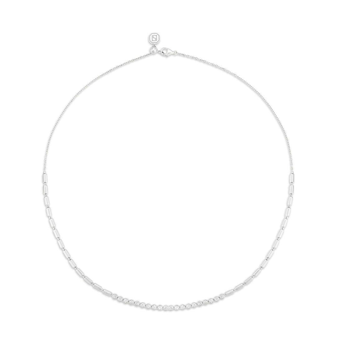 ITERU LINE NECKLACE - WHITE GOLD - Noora Shawqi - Diamond Jewellery - The Nile