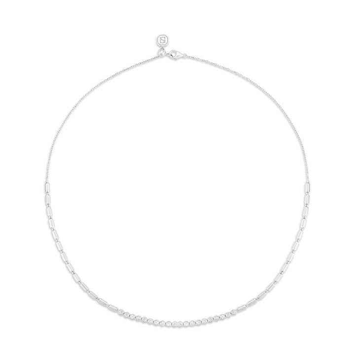 ITERU LINE NECKLACE - WHITE GOLD - Noora Shawqi - Diamond Jewellery - The Nile