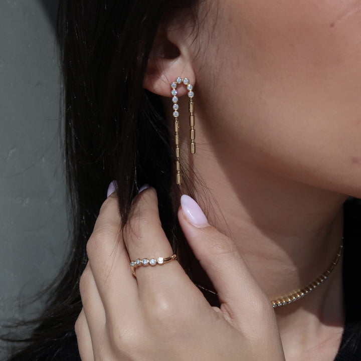 ITERU DOUBLE LINE EARRINGS - YELLOW GOLD