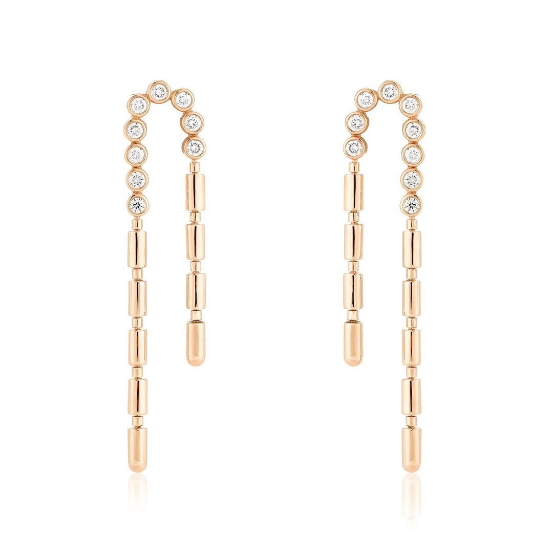 ITERU DOUBLE LINE EARRINGS - ROSE GOLD