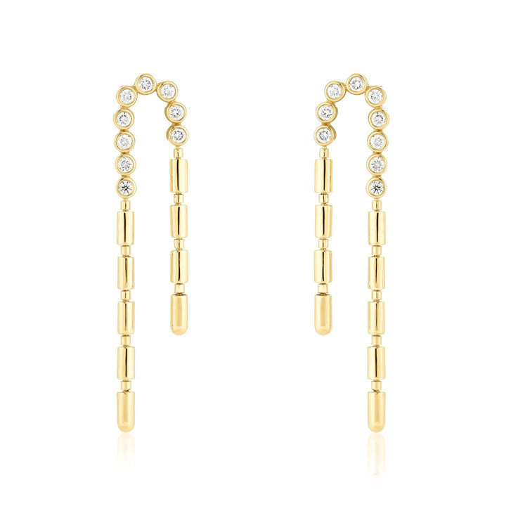 ITERU DOUBLE LINE EARRINGS - YELLOW GOLD