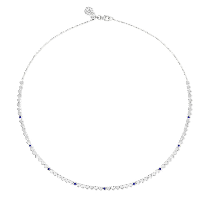 LIT NECKLACE - BLUE SAPPHIRE - WHITE GOLD