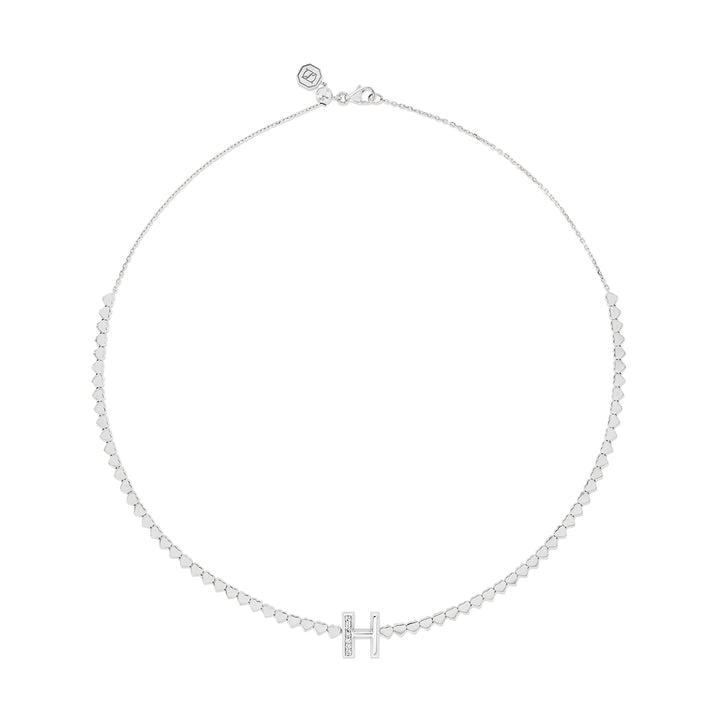 LIT NECKLACE - INITIALS- WHITE GOLD