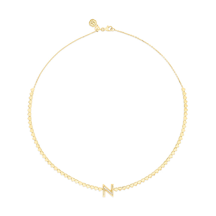 LIT NECKLACE - INITIALS- YELLOW GOLD