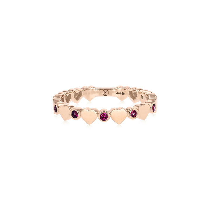 LIT RING - RUBY - ROSE GOLD