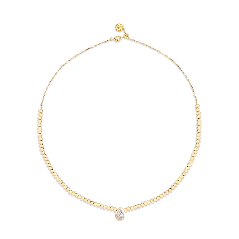 LIT NECKLACE PEAR SOLITAIRE DIAMOND - YELLOW GOLD - Noora Shawqi - Diamond Jewellery - Love In Tokyo