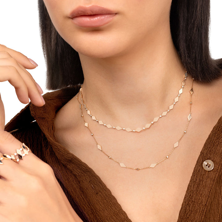 MOSAIC GOLD NECKLACE - ROSE - Noora Shawqi - Diamond Jewellery - Morocco