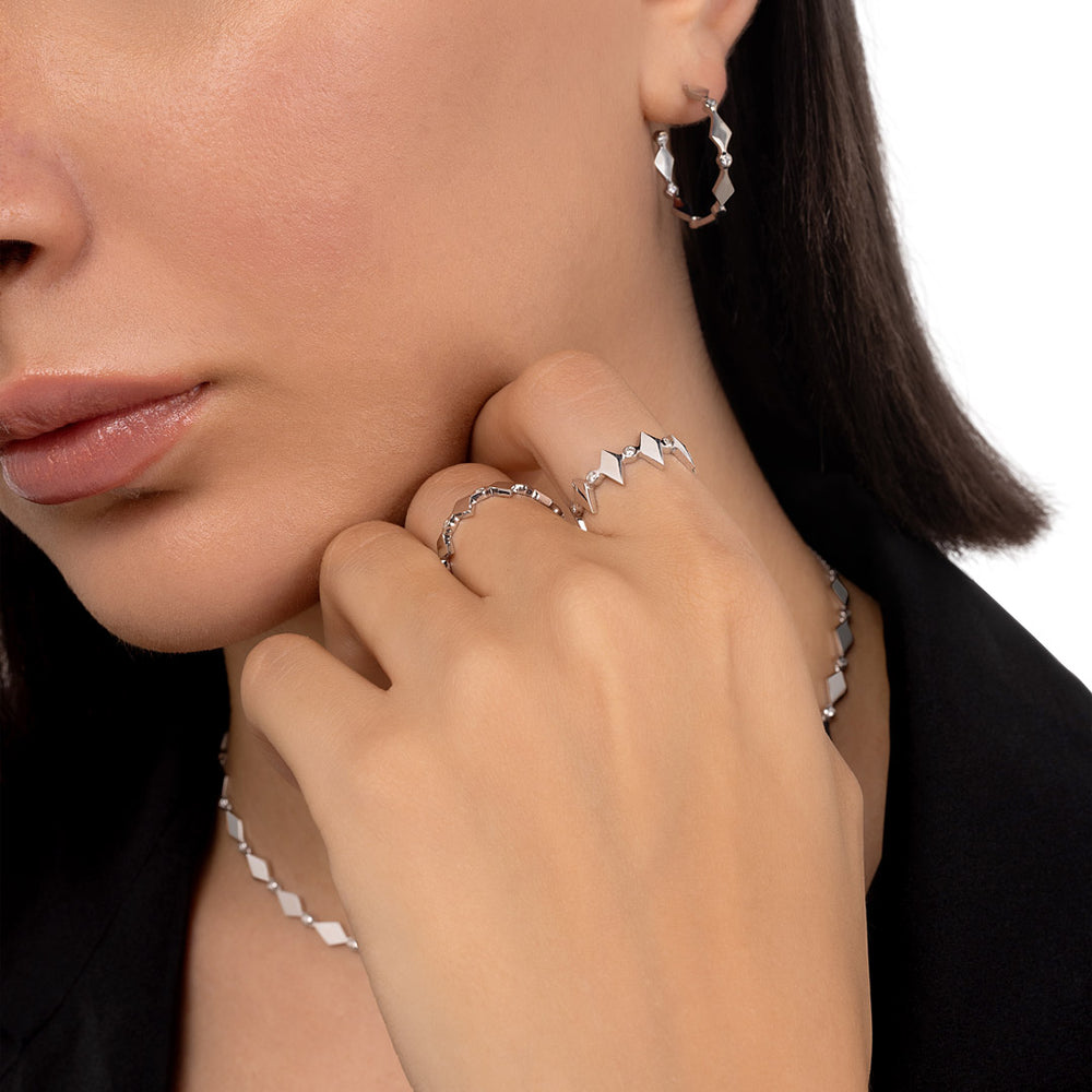 MOSAIC GOLD RING  - WHITE - Noora Shawqi - Diamond Jewellery - Morocco