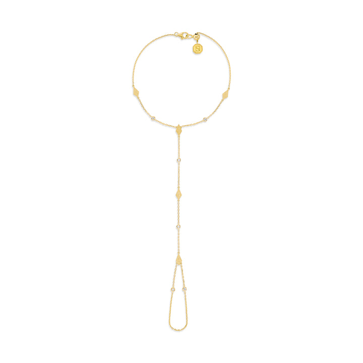 MOSAIC HAND CHAIN - SANDBLAST - YELLOW GOLD
