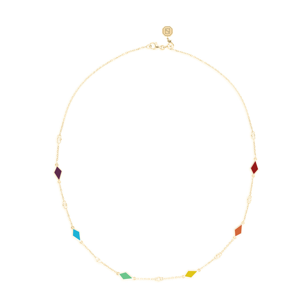 MOSAIC CHOKER - MULTICOLORED - YELLOW GOLD - Noora Shawqi - Diamond Jewellery - Morocco