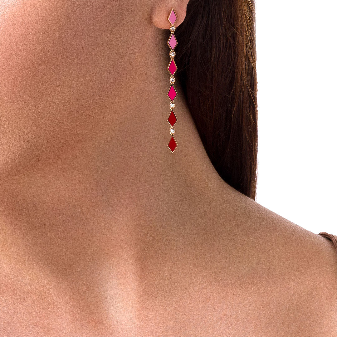 PINK OMBRE EARRINGS - Noora Shawqi - Diamond Jewellery - Morocco