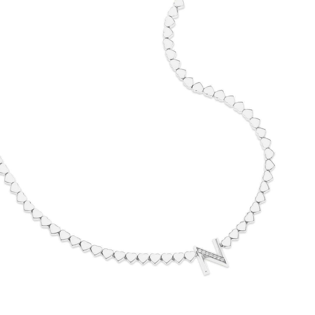 LIT NECKLACE - INITIALS- WHITE GOLD