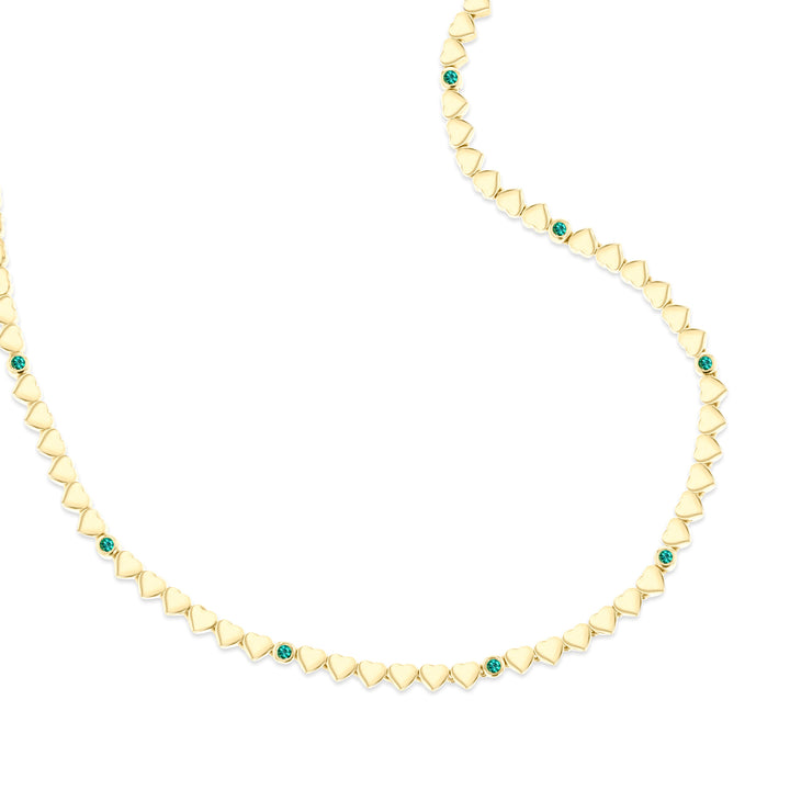 LIT NECKLACE - EMERALD - YELLOW GOLD