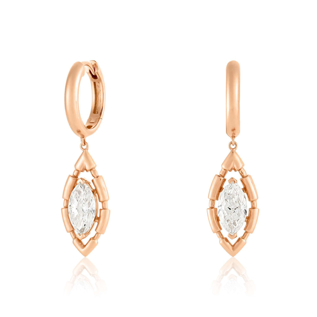 URAEUS EARRINGS - ROSE GOLD - Noora Shawqi - Diamond Jewellery - The Nile