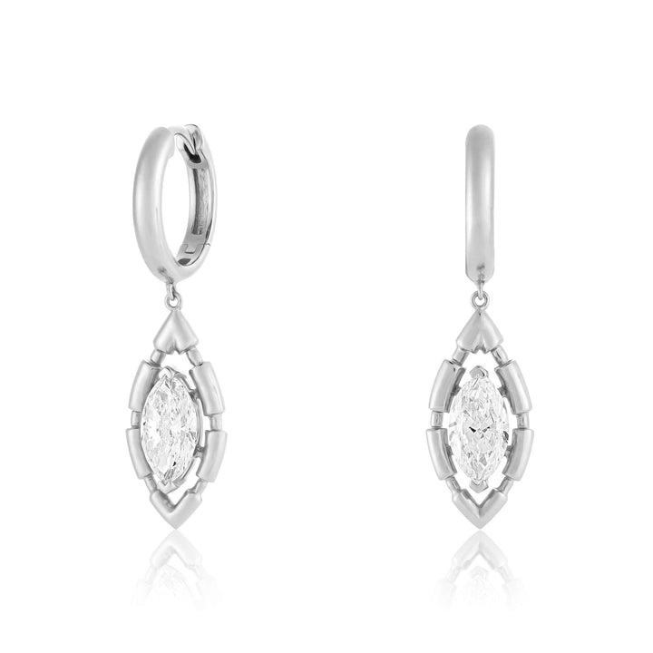 URAEUS EARRINGS - WHITE GOLD - Noora Shawqi - Diamond Jewellery - The Nile