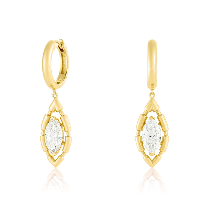 URAEUS EARRINGS - YELLOW GOLD - Noora Shawqi - Diamond Jewellery - The Nile
