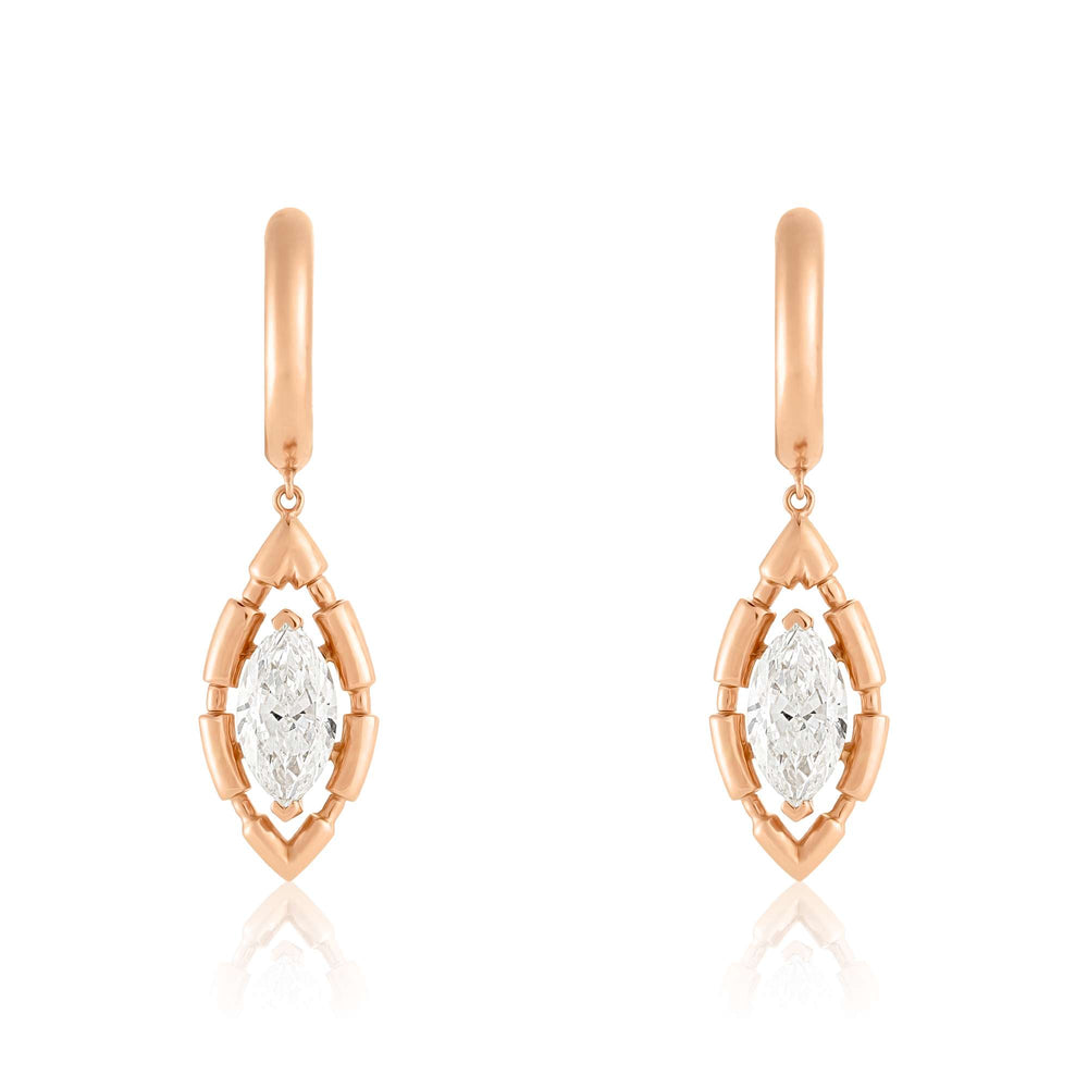 URAEUS EARRINGS - ROSE GOLD - Noora Shawqi - Diamond Jewellery - The Nile
