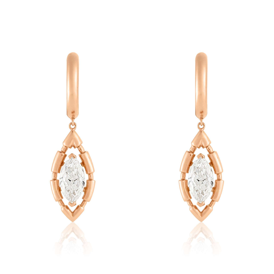 URAEUS EARRINGS - ROSE GOLD - Noora Shawqi - Diamond Jewellery - The Nile