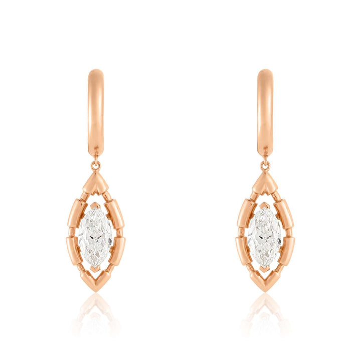 URAEUS EARRINGS - ROSE GOLD - Noora Shawqi - Diamond Jewellery - The Nile