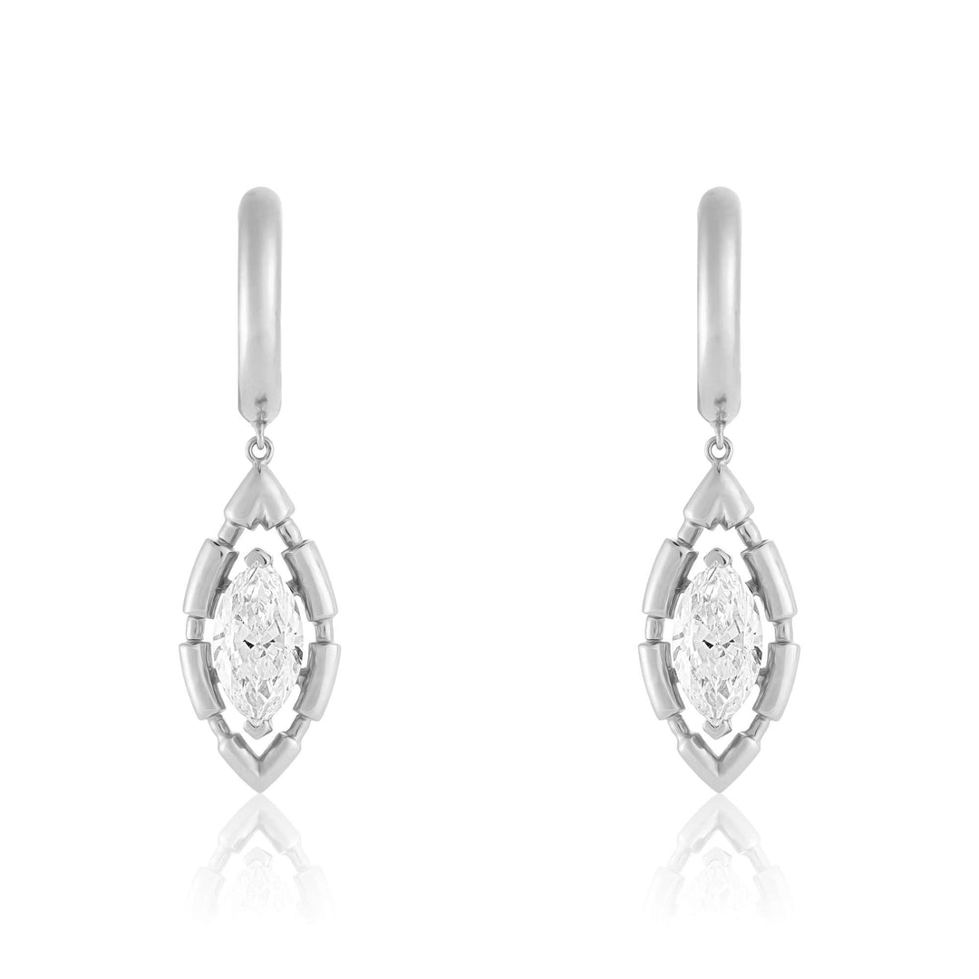 URAEUS EARRINGS - WHITE GOLD - Noora Shawqi - Diamond Jewellery - The Nile