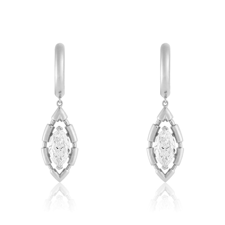 URAEUS EARRINGS - WHITE GOLD - Noora Shawqi - Diamond Jewellery - The Nile
