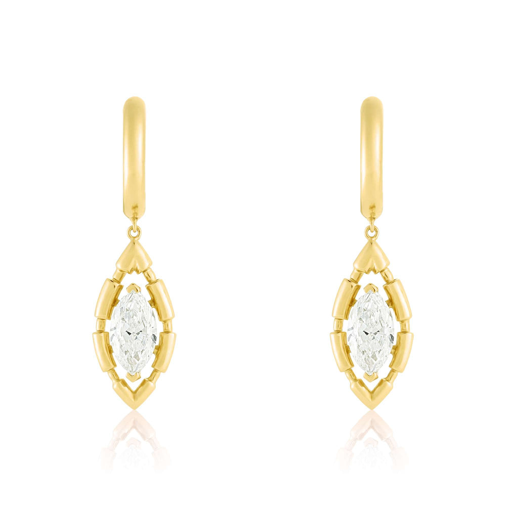 URAEUS EARRINGS - YELLOW GOLD - Noora Shawqi - Diamond Jewellery - The Nile