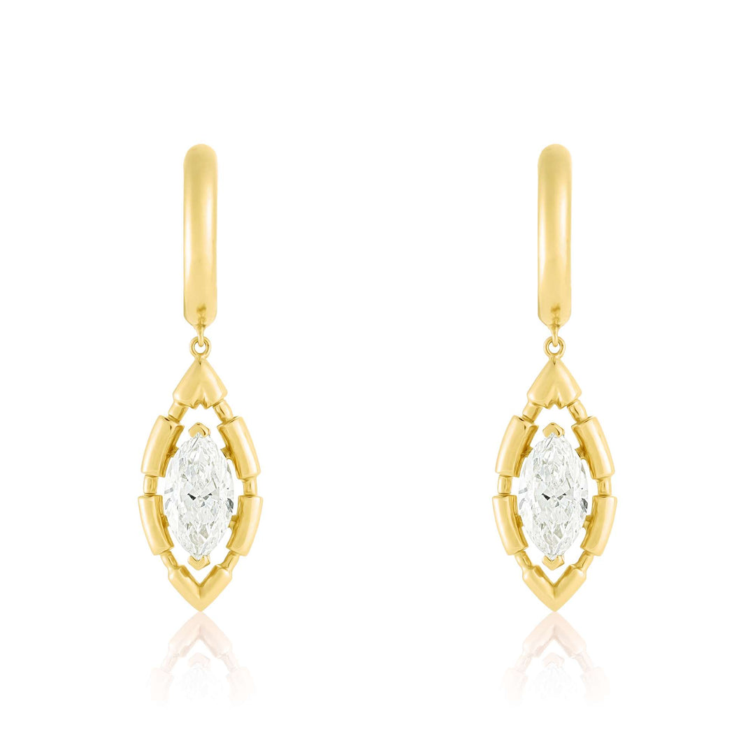URAEUS EARRINGS - YELLOW GOLD - Noora Shawqi - Diamond Jewellery - The Nile