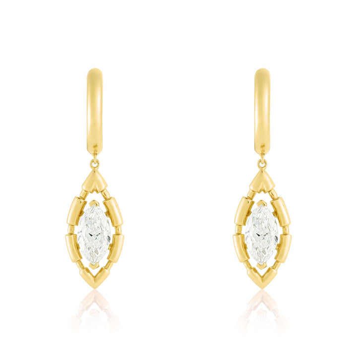 URAEUS EARRINGS - YELLOW GOLD - Noora Shawqi - Diamond Jewellery - The Nile
