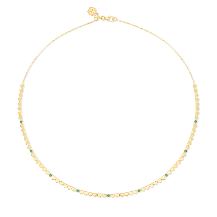 LIT NECKLACE - EMERALD - YELLOW GOLD