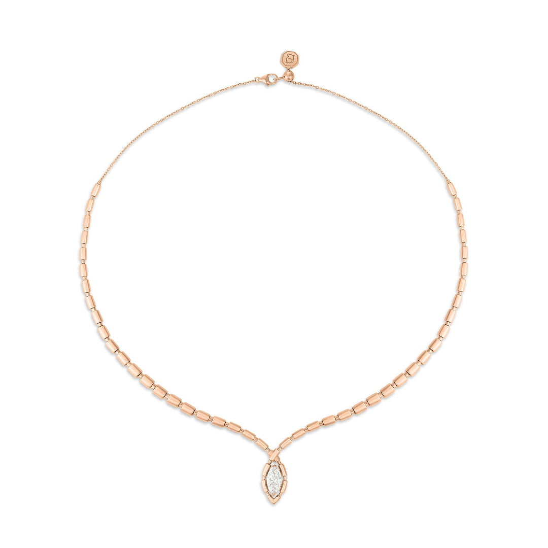 URAEUS FLOW NECKLACE - ROSE GOLD - Noora Shawqi - Diamond Jewellery - The Nile