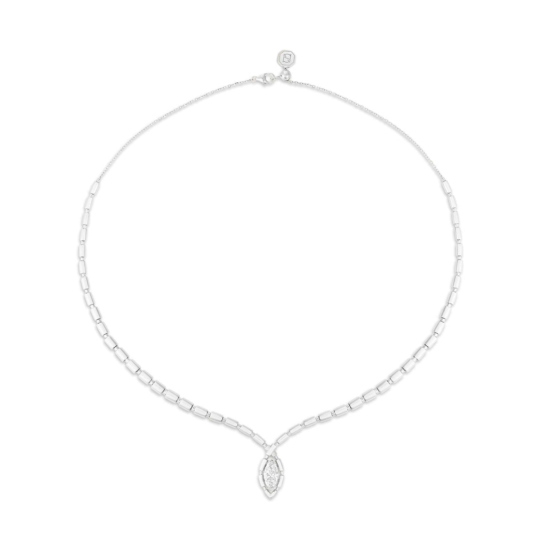 URAEUS FLOW NECKLACE - WHITE GOLD - Noora Shawqi - Diamond Jewellery - The Nile
