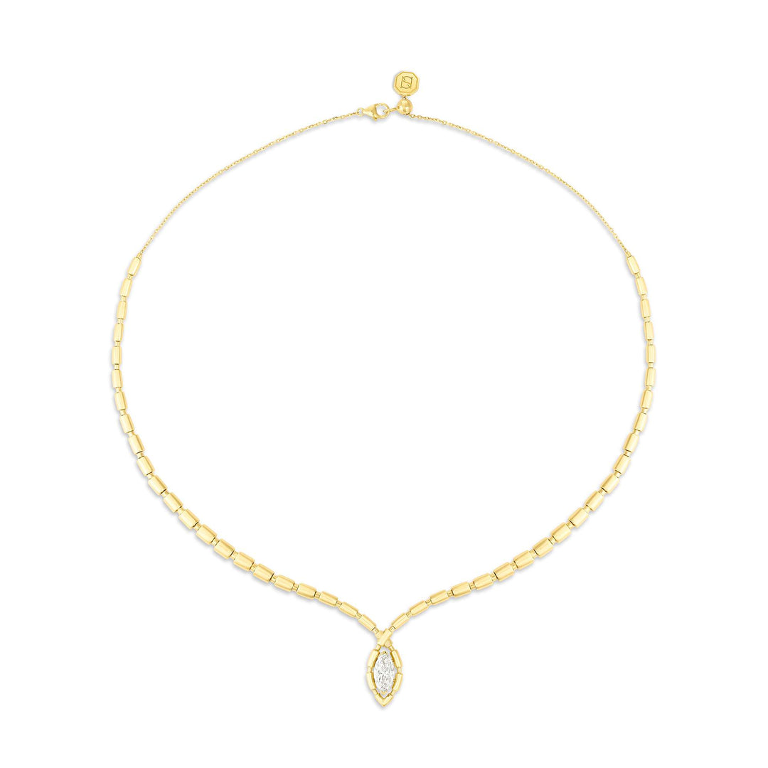 URAEUS FLOW NECKLACE - YELLOW GOLD - Noora Shawqi - Diamond Jewellery - The Nile