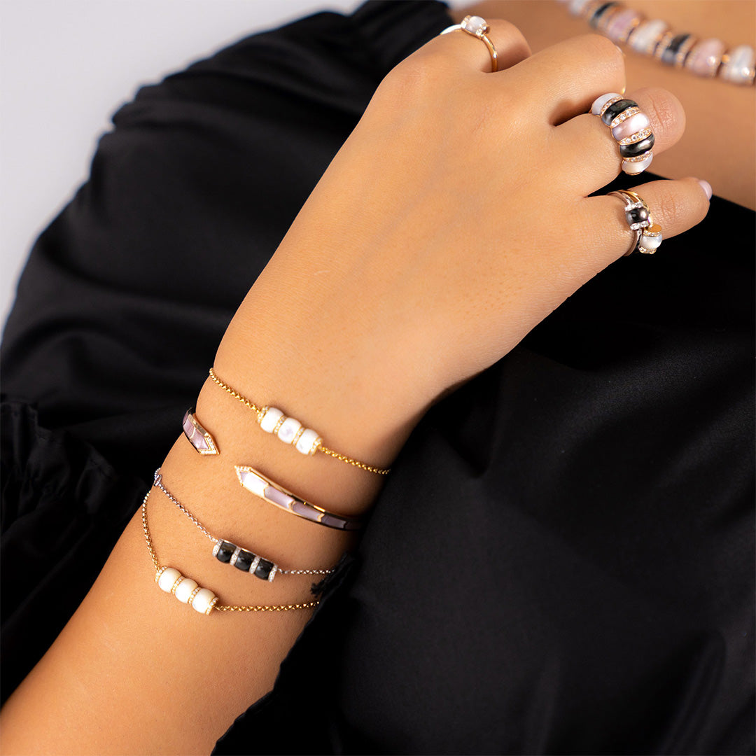 CERITH BRACELET - BLACK MOTHER OF PEARL - Noora Shawqi - Diamond Jewellery - The Maldives