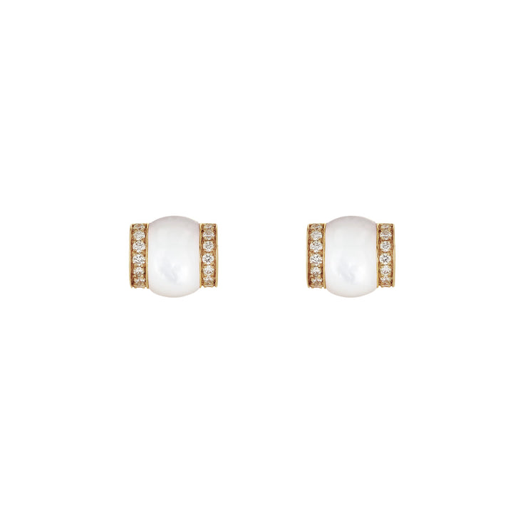 CERITH STUDS - WHITE MOTHER OF PEARL - Noora Shawqi - Diamond Jewellery - The Maldives