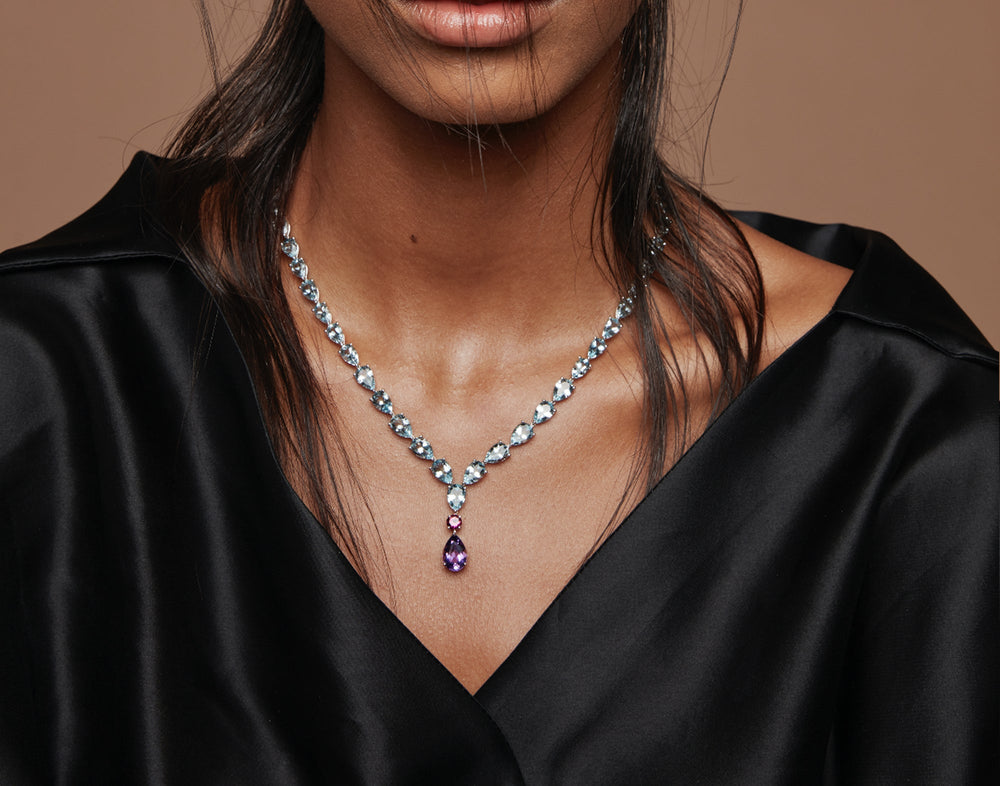 CEYLON RAINDROPS NECKLACE - Noora Shawqi - Diamond Jewellery - Ceylon