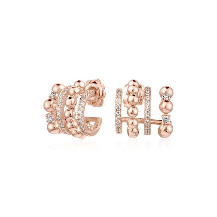 GIFU QUAD HOOP EARRINGS - ROSE GOLD - Noora Shawqi - Diamond Jewellery - Japan