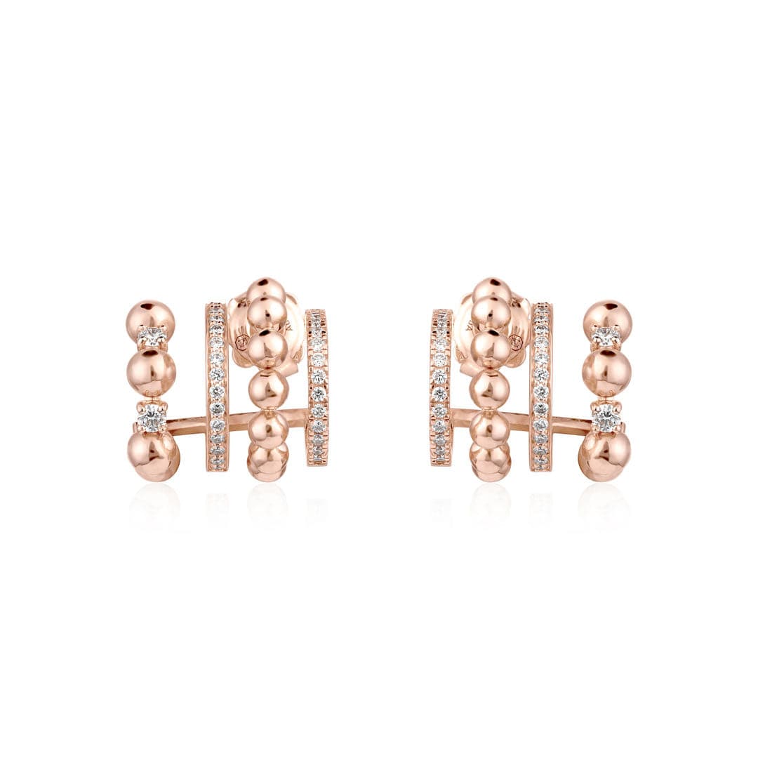 GIFU QUAD HOOP EARRINGS - ROSE GOLD - Noora Shawqi - Diamond Jewellery - Japan