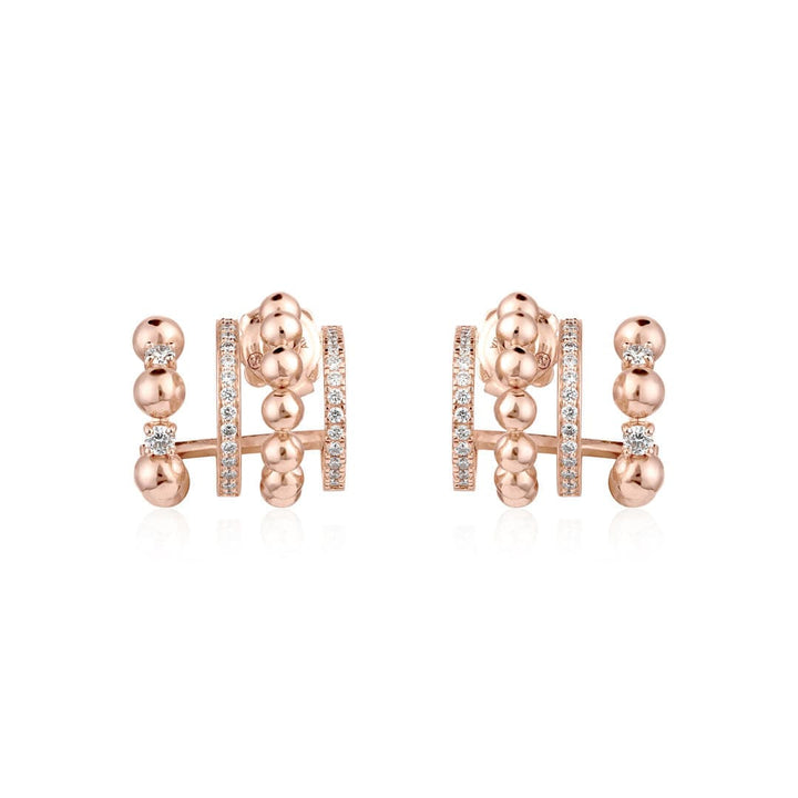 GIFU QUAD HOOP EARRINGS - ROSE GOLD - Noora Shawqi - Diamond Jewellery - Japan