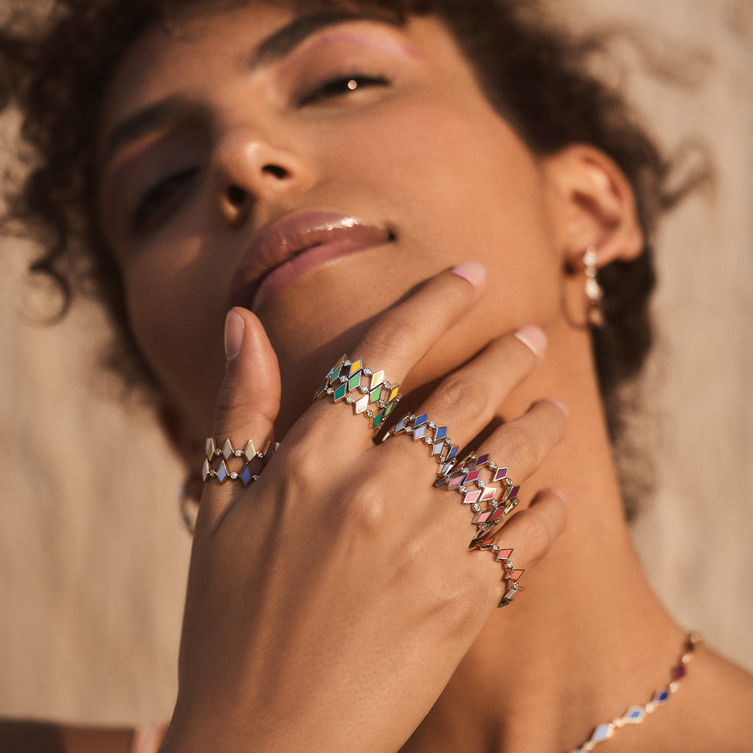 MOSAIC RING ROSE GOLD - Noora Shawqi - Diamond Jewellery - Morocco