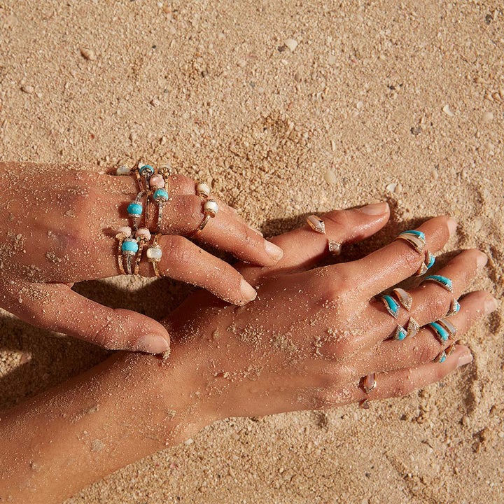 JUNONIA RING - PINK MOTHER OF PEARL - Noora Shawqi - Diamond Jewellery - The Maldives