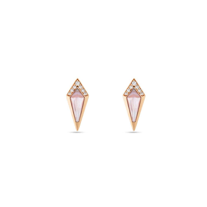 JUNONIA STUD - PINK MOTHER OF PEARL - Noora Shawqi - Diamond Jewellery - The Maldives