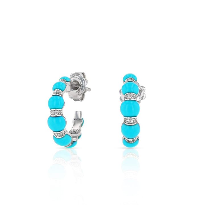 MINI CERITH HOOPS - TURQUOISE - Noora Shawqi - Diamond Jewellery - The Maldives