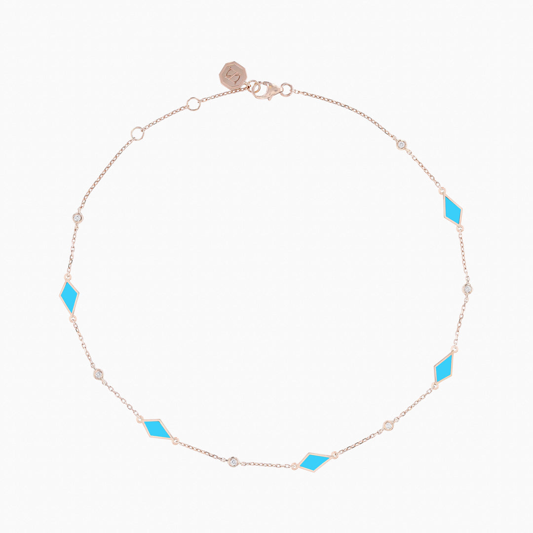 MOSAIC ANKLET ROSE GOLD - Noora Shawqi - Diamond Jewellery - Morocco