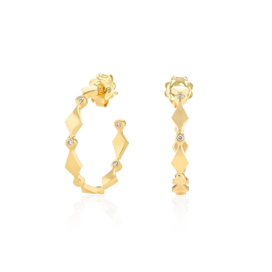 MOSAIC GOLD HOOPS  - YELLOW - Noora Shawqi - Diamond Jewellery - Morocco